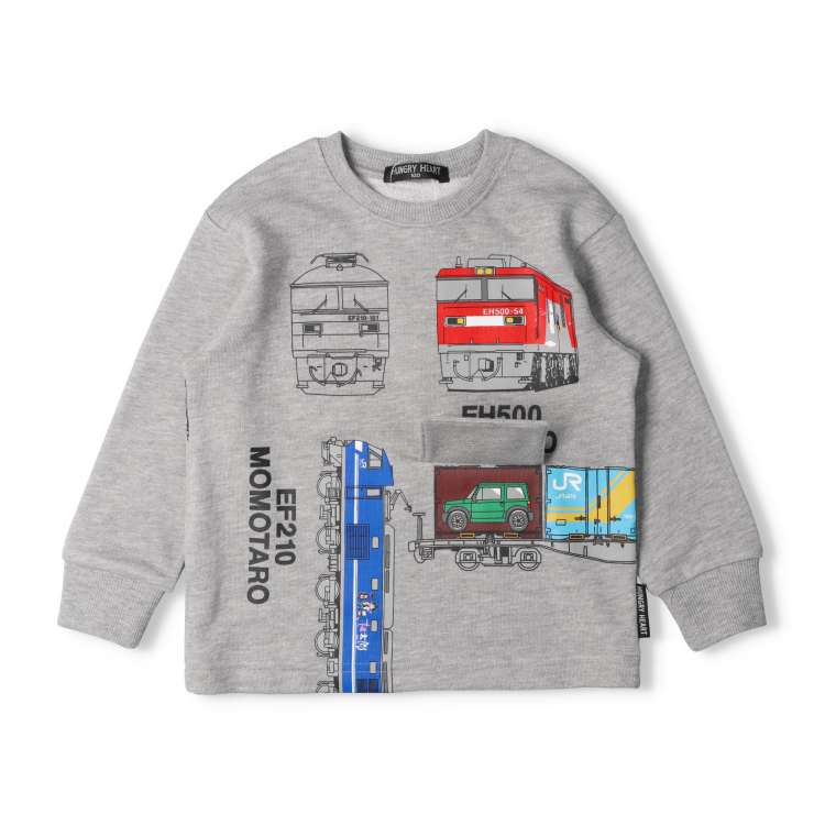 JR freight train flap mechanism fleece sweatshirt