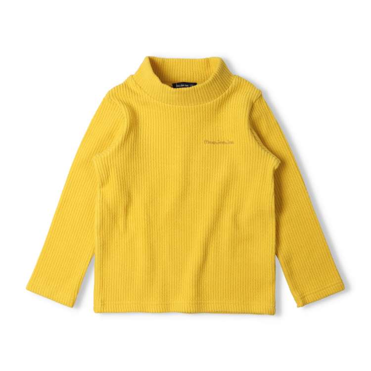 Knit corduroy high neck long sleeve T-shirt