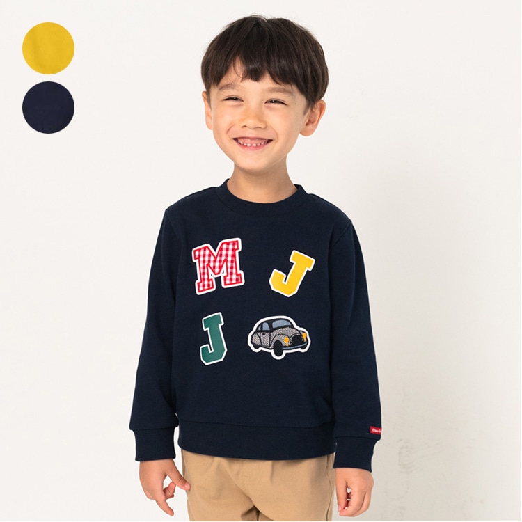 Fleece sweatshirt with car applique