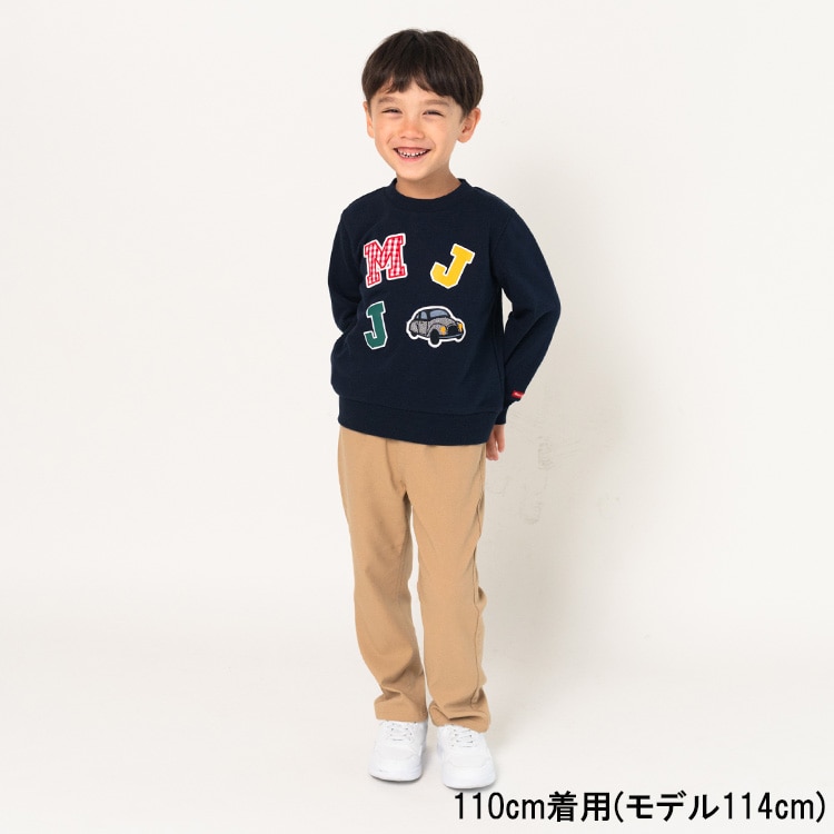 Fleece sweatshirt with car applique