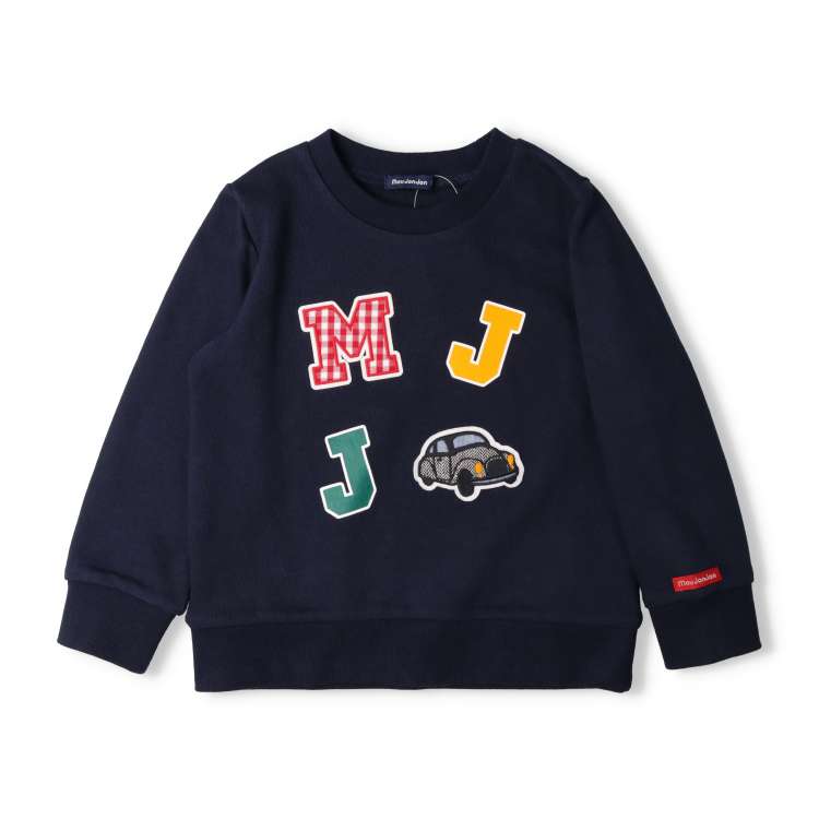 Fleece sweatshirt with car applique