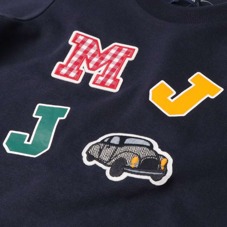 Fleece sweatshirt with car applique