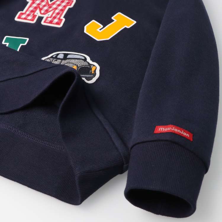 Fleece sweatshirt with car applique