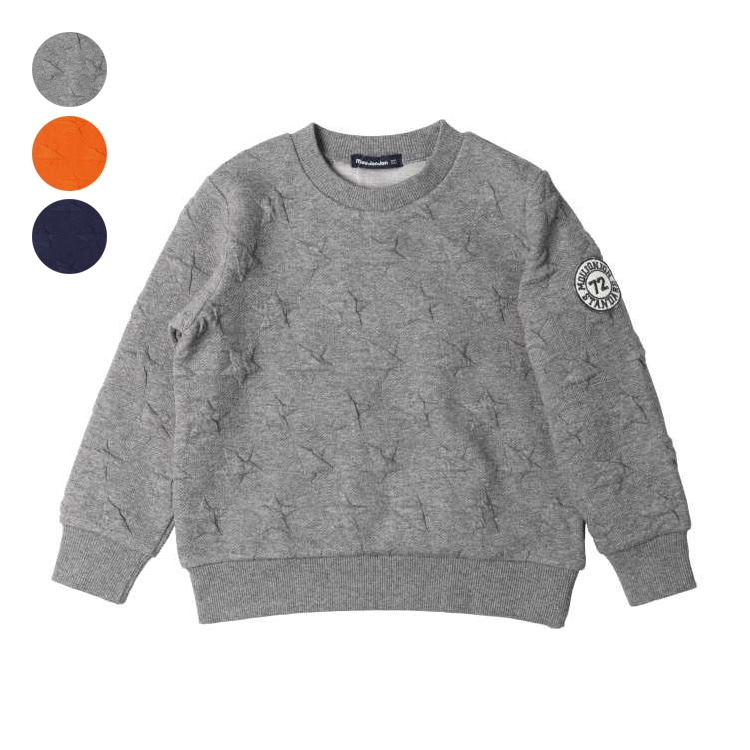 Star pattern quilted sweatshirt (gray, 110cm)