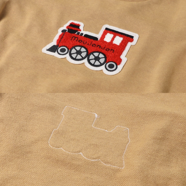 機関車サガラ刺繍裏毛トレーナー