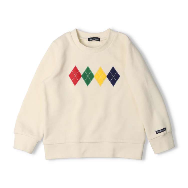 Argyle embroidered fleece sweatshirt