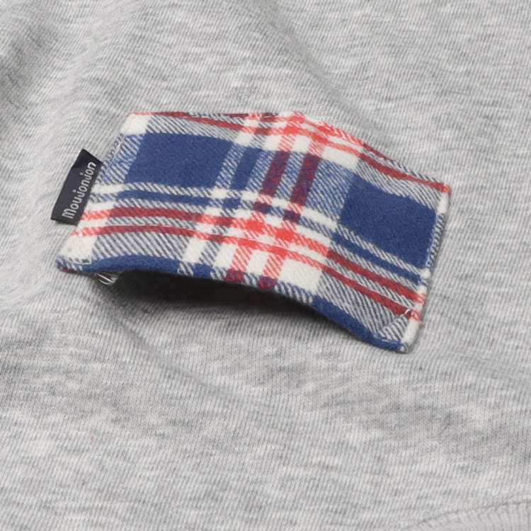 Checkered layered fleece sweatshirt