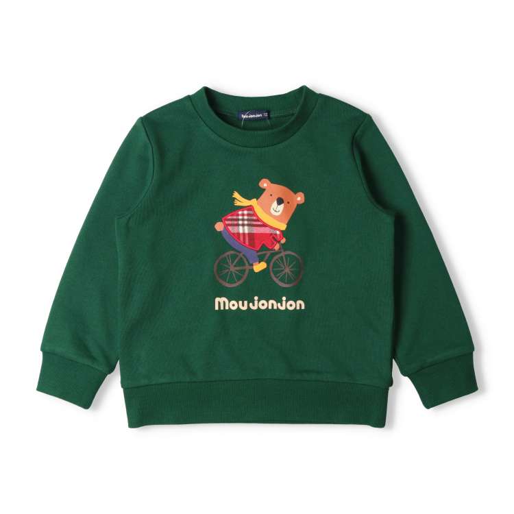 Fleece sweatshirt with bear print applique