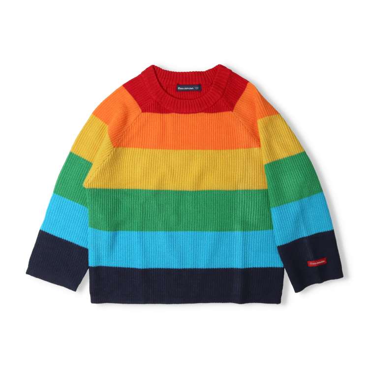 Rainbow washable knit sweater