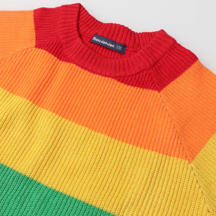 Rainbow washable knit sweater