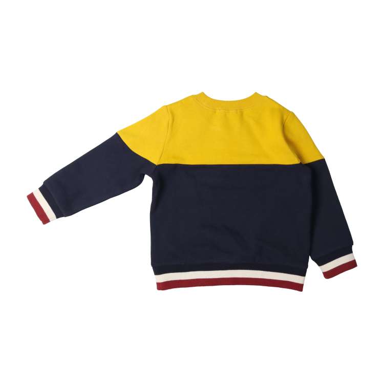 Two-tone fleece sweatshirt with logo patch