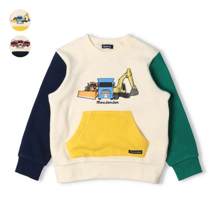 Soft and stretchy fleece sweatshirt with working car print