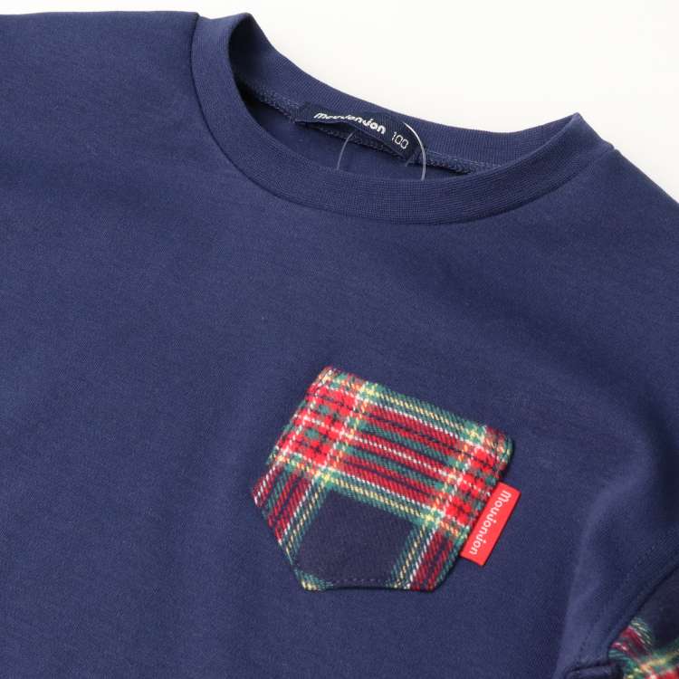 Tartan check sleeve change long sleeve T-shirt