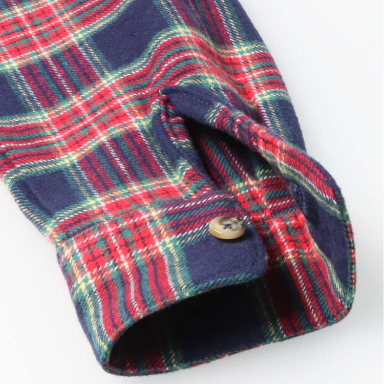 Tartan check sleeve change long sleeve T-shirt