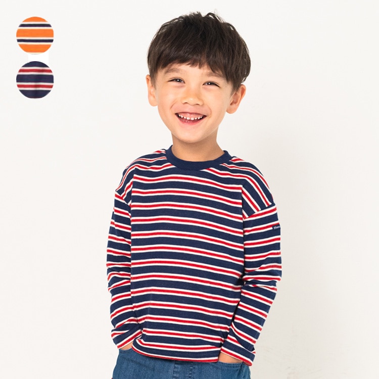 Bonded striped long sleeve T-shirt