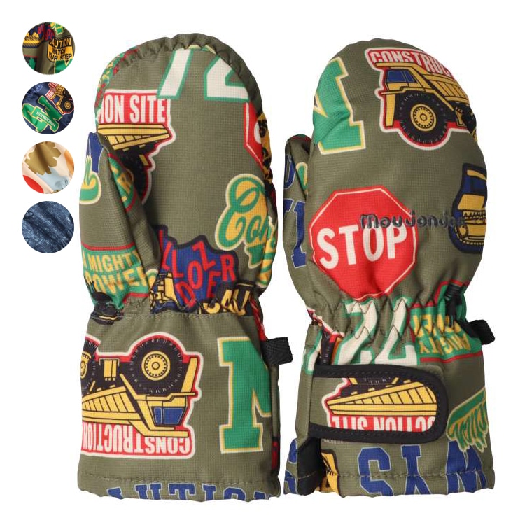 All-over print snow gloves