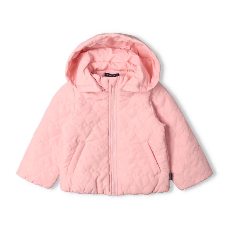 Heart pattern quilted padded jacket