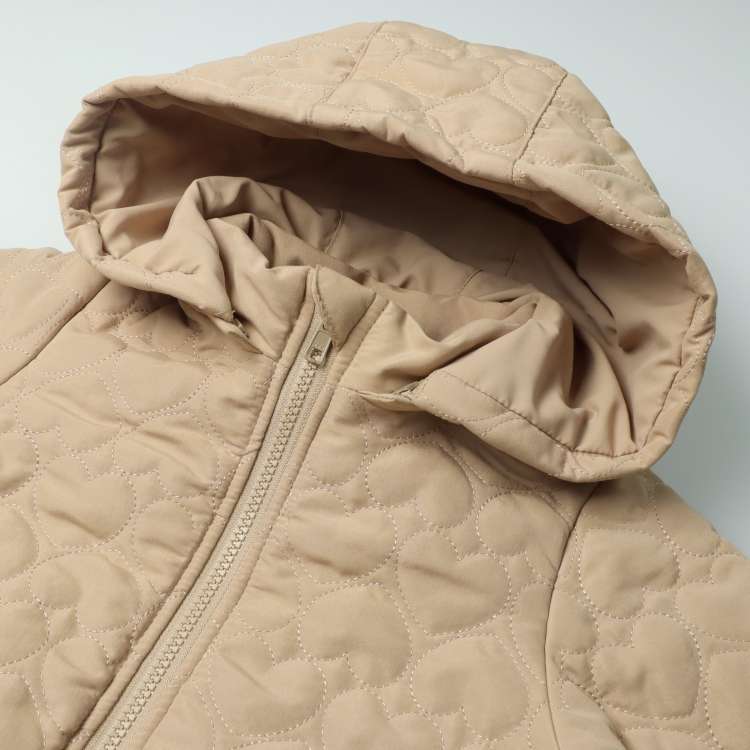 Heart pattern quilted padded jacket