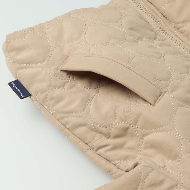 Heart pattern quilted padded jacket