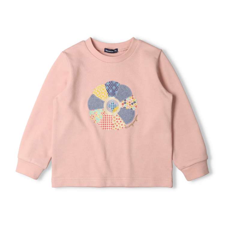 Patchwork quilt style flower fleece sweatshirt