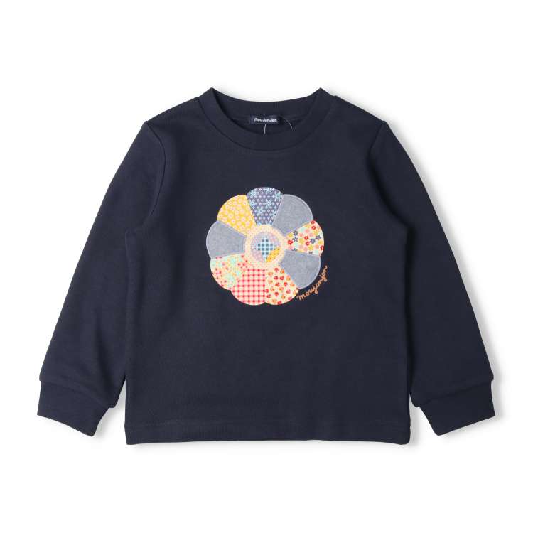 Patchwork quilt style flower fleece sweatshirt