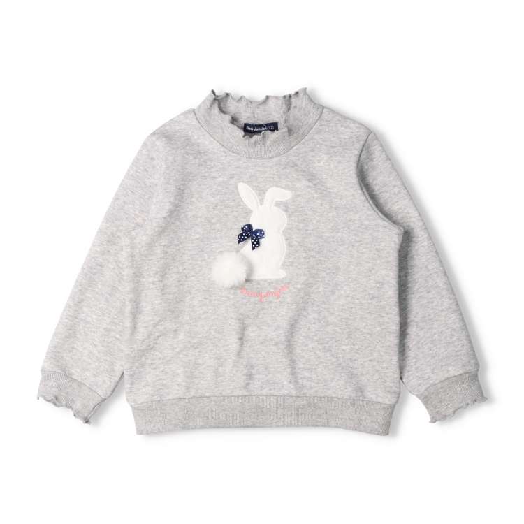 Rabbit applique super warm fleece-lined sweatshirt