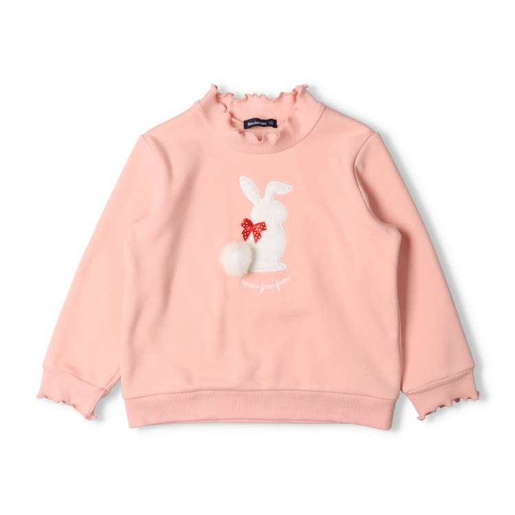 Rabbit applique super warm fleece-lined sweatshirt