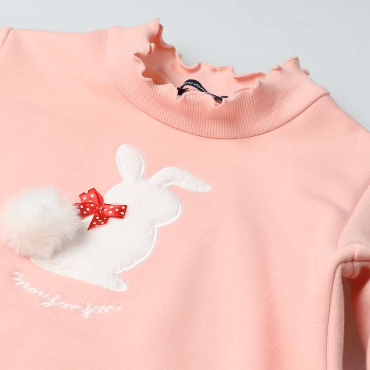 Rabbit applique super warm fleece-lined sweatshirt