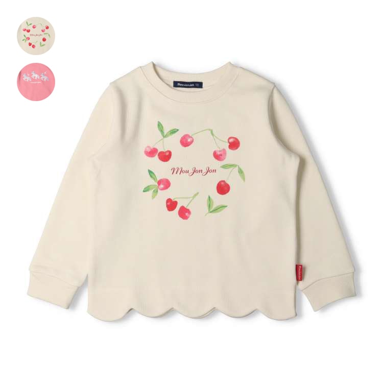 Cherry Unicorn Scalloped Hem Fleece Sweatshirt