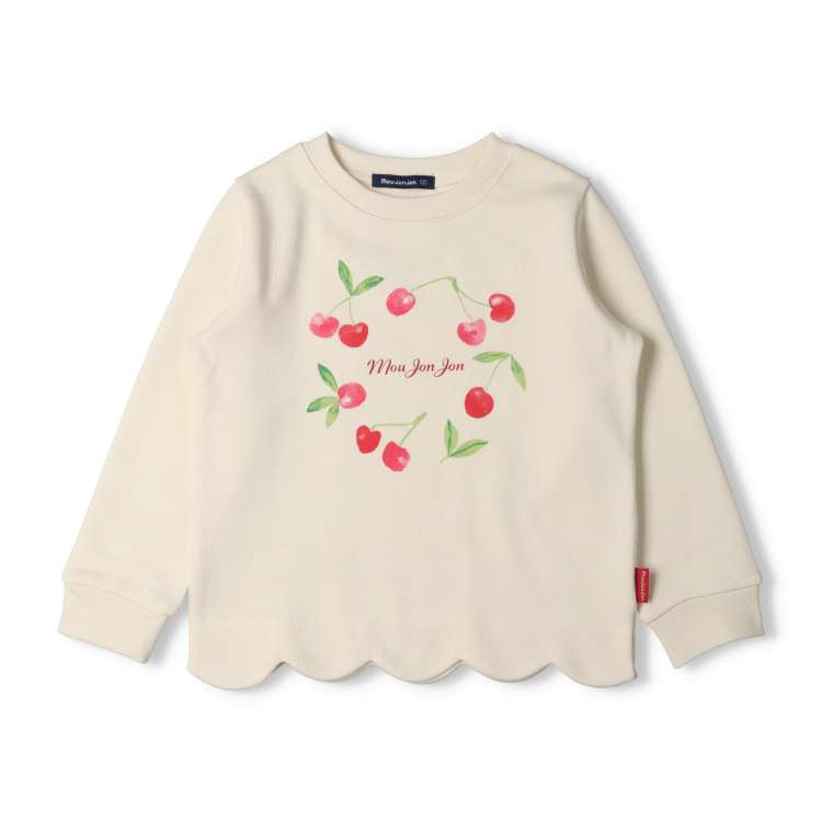 Cherry Unicorn Scalloped Hem Fleece Sweatshirt