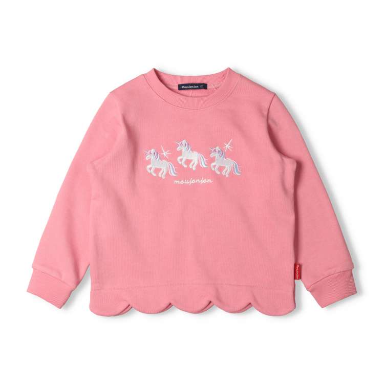 Cherry Unicorn Scalloped Hem Fleece Sweatshirt