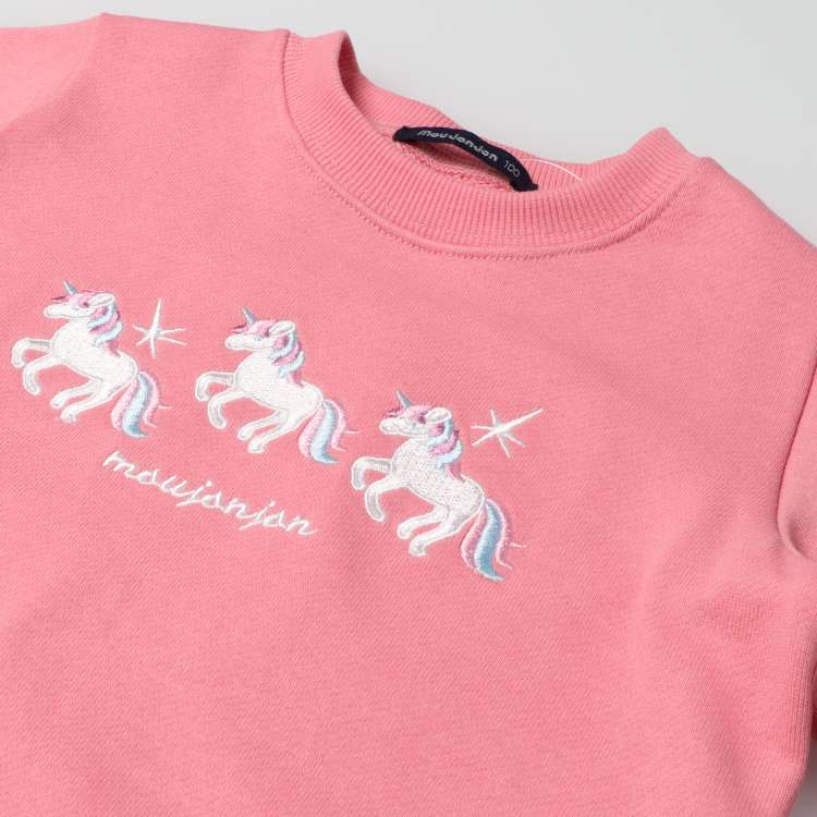 Cherry Unicorn Scalloped Hem Fleece Sweatshirt