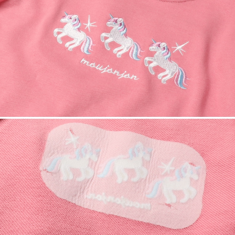 Cherry Unicorn Scalloped Hem Fleece Sweatshirt