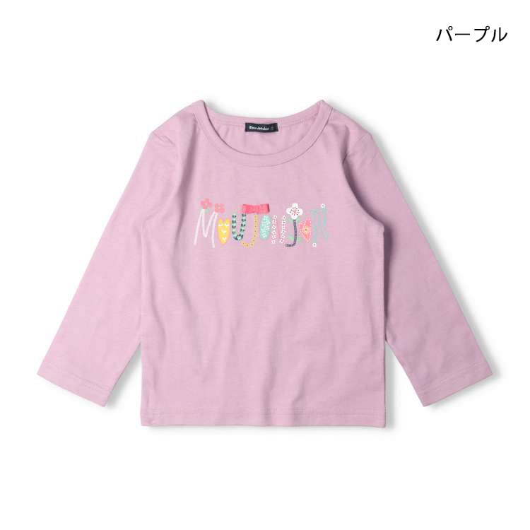 Flower and bear print long sleeve T-shirt