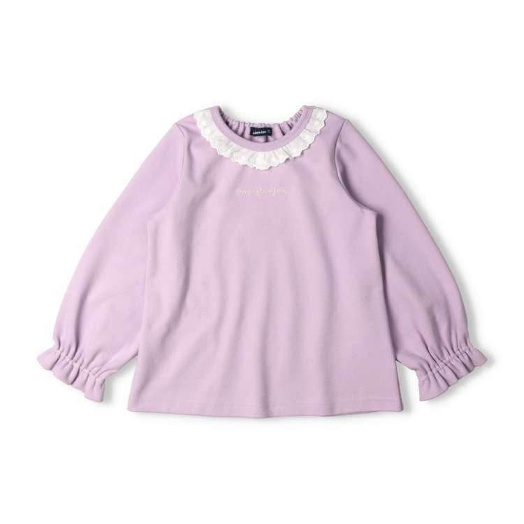 Lace collar puff sleeve long sleeve T-shirt