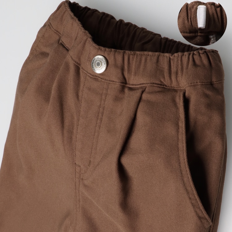 Stretchable twill tucked pants