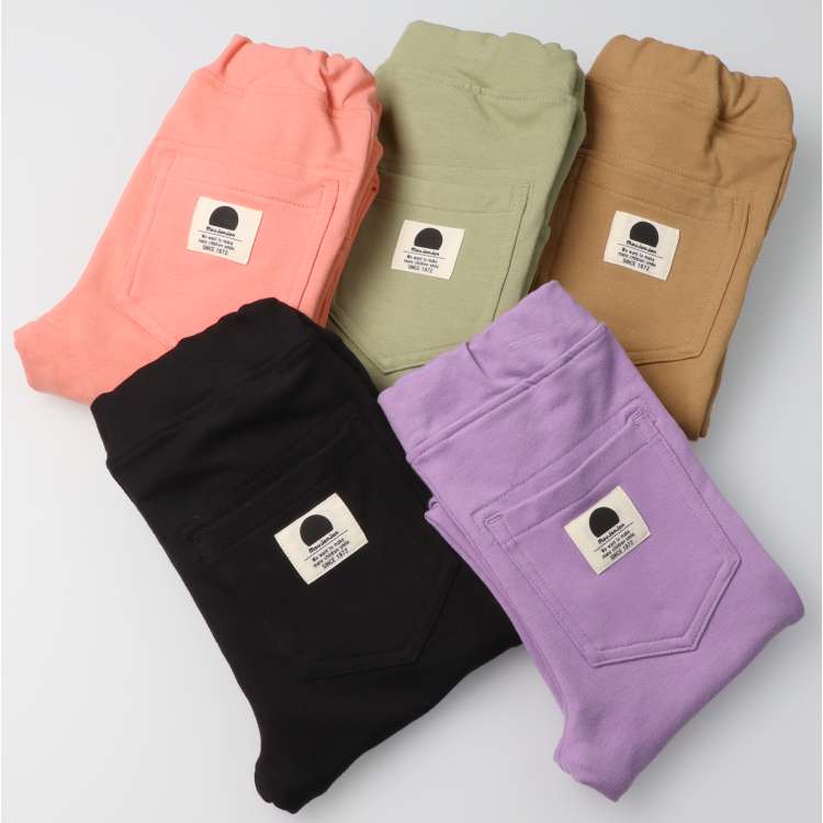 Stretch Mini Fleece Plain Long Pants