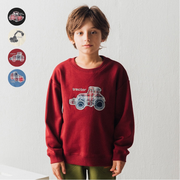 Working Car Applique Super Warm Fleece-Lined Sweatshirt