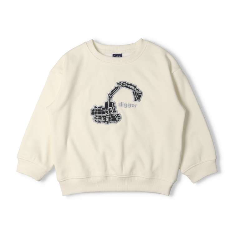 Working Car Applique Super Warm Fleece-Lined Sweatshirt