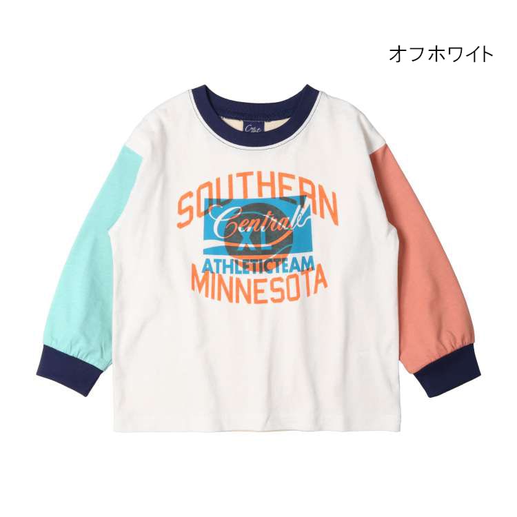 ロゴプリントクレイジー配色長袖Tシャツ・ロンT