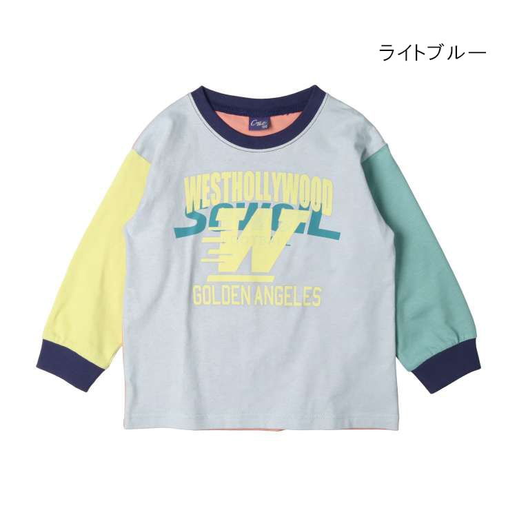 Logo print crazy color scheme long sleeve T-shirt