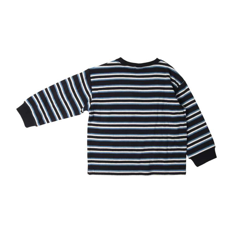 Long sleeve T-shirt with a striped chest pocket