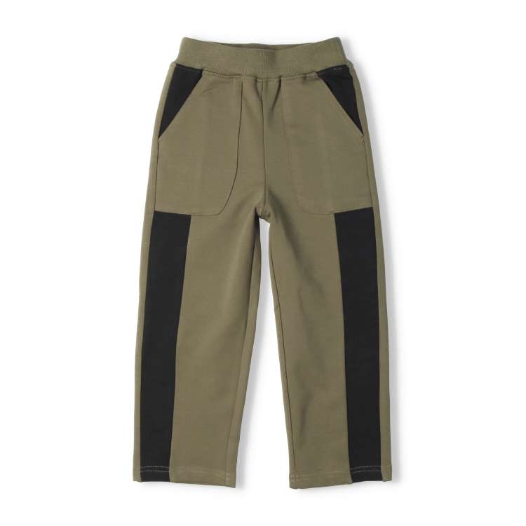 Stretch mini fleece long pants with side lines