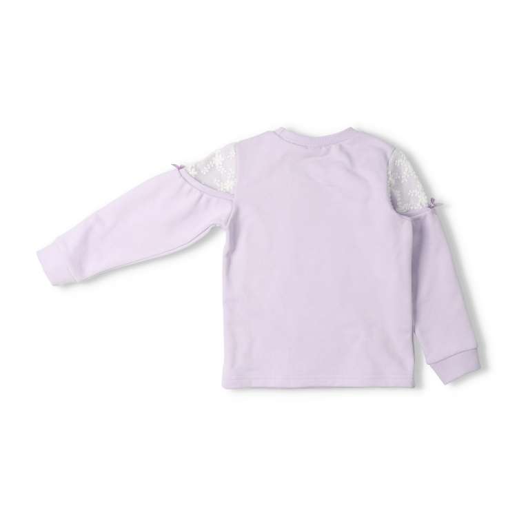 Shoulder lace fleece sweatshirt