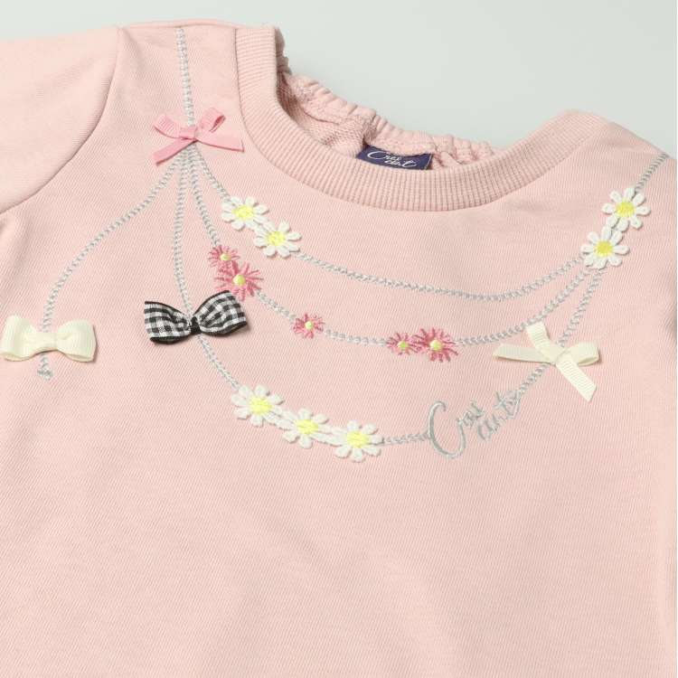 Necklace-style embroidered fleece sweatshirt