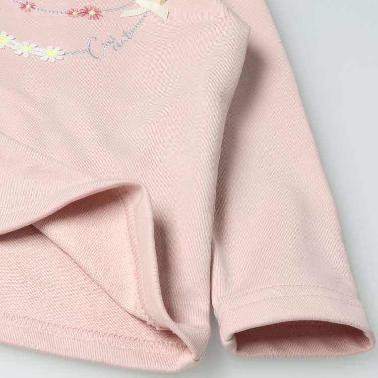 Necklace-style embroidered fleece sweatshirt