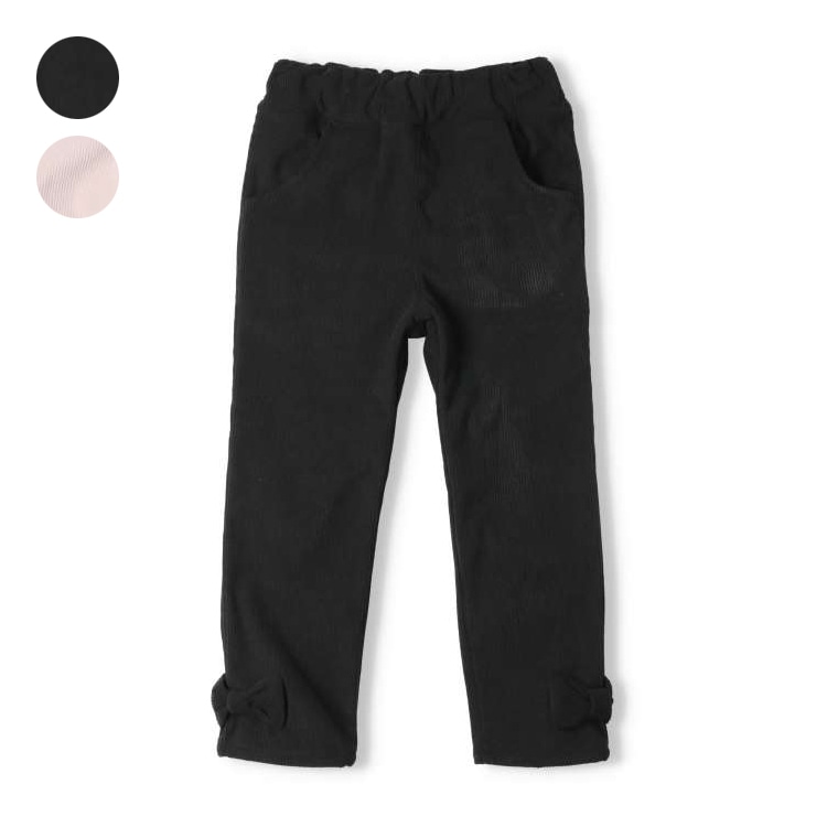 Ribbon knit corduroy fleece trousers