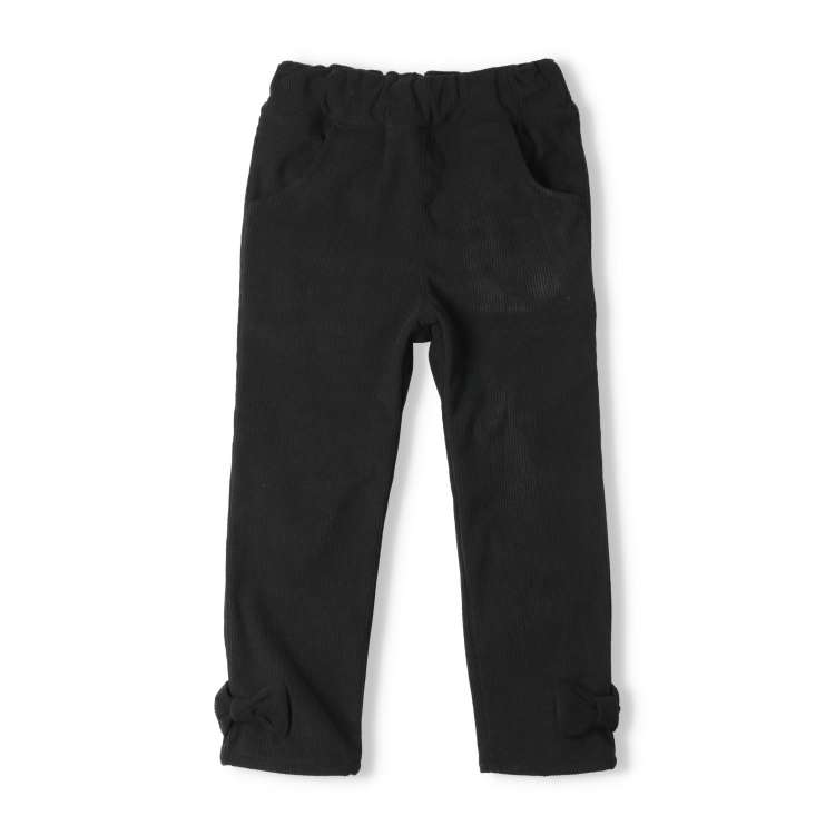 Ribbon knit corduroy fleece trousers