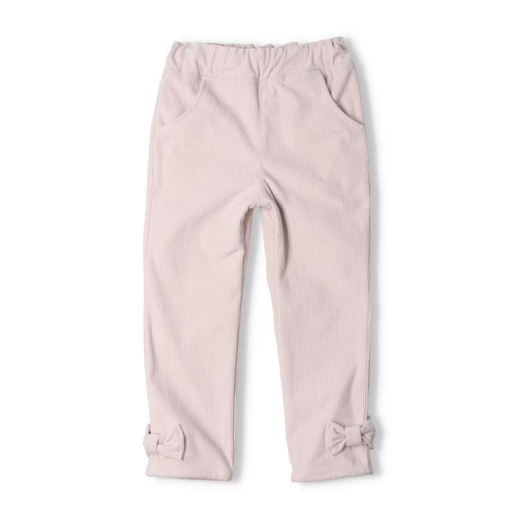 Ribbon knit corduroy fleece trousers