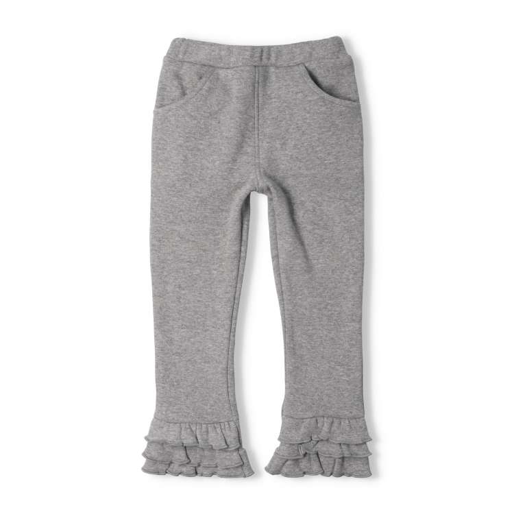 Super warm fleece lined long pants with frilled hem